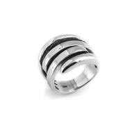 Silverly Wickelring aus Sterlingsilber | 925 Massiv Silber Damenringe | Breites Dickes Überlappendes Hug-Design mit Mehreren Bändern | Chunky Wrap Herrenring | Statement-Schmuck