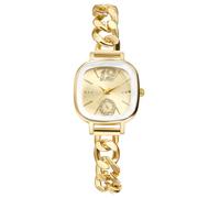 Silverora Damenuhren Rechteckige Strass Golduhr: Klein Geschliffene Diamant Analog Quarz Uhr Damen Einfach Kubanische Edelstahl Armbanduhren mit Balkenskala Geschenke für Frauen Gold