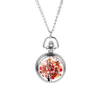 Silverora Damenuhren Taschenuhr Blumen Baum: Bunte Analoge Quarz Uhr Damen mit Kette Vintage Süße Mehrfarbig Baum Ketteuhr Geschenke für Frauen Mädchen