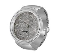 Silverora Fingeruhr Ringuhr für Herren Damen analog Quarzuhr, arabische Ziffern, Zifferblatt, elastisches Band, Bling, Bunte Splitter-Fingeruhr