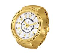 Silverora Ringuhr Fingeruhr Herren Damen Analog Quarzuhr Arabische Ziffern Muschelzifferblatt elastisches Band einfache Gold Silber