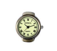 Silverora Ringuhr Fingeruhr Herren Damen Analog Quarzuhr Römische Ziffern Muschelzifferblatt elastisches Band einfache