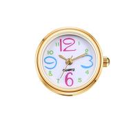 Silverora Ringuhr Fingeruhr Herren Damen Analog Quarzuhr Zirkonia CZ Arabische Ziffern Muschelzifferblatt elastisches Band einfache Gold Silber