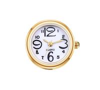 Silverora Ringuhr Fingeruhr Herren Damen Analog Quarzuhr Zirkonia CZ Arabische Ziffern Muschelzifferblatt elastisches Band einfache Gold Silber