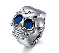 Silverora Skull Totenkopf Fingeruhr Herren Damen Punk Flip-Open Quarz Analog Ringuhren Verstellbar Herrenuhr Damenuhr