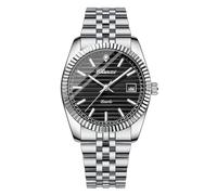 Silverora Uhren Herren Multifunktion Herrenuhr: 3ATM Wasserdicht Kalender Analoge Quarzuhr mit Leuchtzeiger Facettierter Lünette Armbanduhren mit Edelstahlarmband Geschenke für Männer Silber schwarz