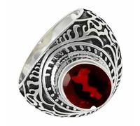 SILVERTROVE Granat Edelstein Sterling Silber Stilvoller Handgefertigter Band Ring Geschenkartikel für Männer und Frauen in allen Größen Schmuck CRG1219AB29_(75 (23.9))