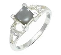 SILVERTROVE Grauer Mondstein Edelstein 925 Sterling Silber Stilvoller Handgefertigter Band Ring Geschenkartikel Herren und Damen Schmuck CRG1247BQ29_(75 (23.9))