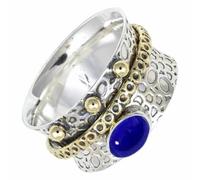 SILVERTROVE Lapislazuli Edelstein-Spinnerring, 925er Sterlingsilber Meditationsring für Männer und Frauen Geschenkartikel handgefertigter Schmuck CRG1213BV19_(65 (20.7))