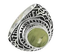 SILVERTROVE Prehnit Edelstein Sterling Silber Stilvoller Handgefertigter Band Ring Geschenkartikel für Männer und Frauen in allen Größen Schmuck CRG1219CH29_(75 (23.9))