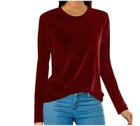 Silvester Outfit Damen Festliche Samt Langarmshirt Winter Sweatshirt Rundhals Pullover Velvet Samtshirt Elegant Oberteile Bluse Tunika Langarm Pulli Tops Shirt Black Friday Angebote 2024 ab wann