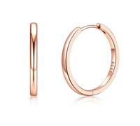 Silvora 20mm Creolen Rosegold Klein Earrings Hoop Mini Kreolen Ohrringe Gold Frauen Männer 925 Silber Basic Creolen Gold 12mm Klein Kreis Ohrstecker