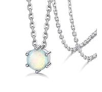 Silvora Damen-Halskette, Silber 925, Anhänger für Mädchen, kleiner Stein, Herz, feine Kette, 40 cm, Granat, Amethyst, Aquamarin, Diamant, Smaragd, Alexandrit, Rubin, Peridot, Saphir, Turmalin, Citrin,