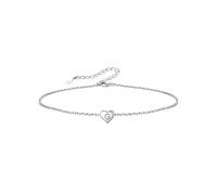 Silvora Initiale Alphabet G S925 Silber Buchstaben Anhänger Fußkette/Armbänder 22cm+5cm Damen Fußkettchen/Armreif mit Herzen Anhänger Geburtstag Geschenk für Frauen/Mädchen