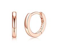 Silvora Kleine Creolen Rosegold 8mm Mini Hoop Ohrringe Rose Gold Creolen Damen Silber 925 Kreolen Ohrstecker Klein Kreolen Ohrringe echtgold Knorpelschläfer Huggie Ohrschmuck Hypoallergen