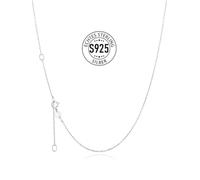 Silvora Unisex Silberkette Damen Herren 1.1mm breit Panzerkette Silber 925 Gliederkette ohne Anhänger Kette Sterling Silber Damen Halsreif 61cm+5cm lang Verlängerungkette