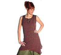 Simandra - Ethno Tunika Longshirt Bluse Longtop aus Baumwolle Obliq Braun, L-XL
