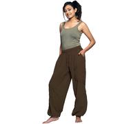 Simandra - Freizeithose Triangle - Schlupfhose für Yoga & Fitness Damen Coffee - Gr. - M