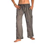 Simandra Haremshose Freizeithose Fischerhose Fitness Cargo Hippie Goa Schlupfhose PSY Ethno Sport Happening (Schwarz, XXL