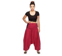 Simandra - Haremshose Jaya für Damen - Pumphose im Aladin-Stil - Pluderhose für Sport & Freizeit Rot - Gr. - S/M