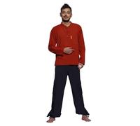 Simandra - Hemd Anapurna - Freizeithemd aus Baumwolle - Fischerhemd mit geradem Schnitt - Rot - Gr. - XL