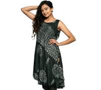 Simandra - Kleid Om - leichtes Sommerkleid - ärmelloses Ethno Kleid aus feiner Baumwolle Schwarz - Gr. - L/XL