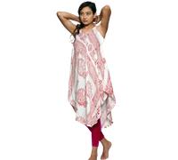 Simandra - Kleid Om - leichtes Sommerkleid - ärmelloses Ethno Kleid aus feiner Baumwolle Weiß - Gr. - L/XL