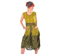 Simandra - Kleid Trägerkleid Maxikleid Abendkleid Sommerkleid Strandkleid Kleider Ärmellos Ethno Goa Nepal Grün, Einheitsgröße