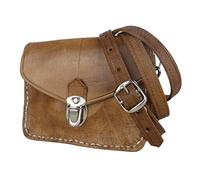 Simandra Leder-Tasche „Tanger“ 12x16cm hellbraun • marokkanische Umhängetasche, 2 Fächer • 100% Handarbeit • verstellbarer Schultergurt Schultertasche Gürteltasche Abendtasche