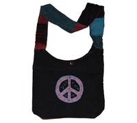 Simandra - Patchwork Tasche Umhängetasche Handtasche Beuteltasche Tragetasche Schultertasche Shopper bestickt Peace, 104 x 39 x 39 cm