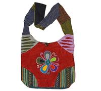 Simandra - Patchwork Tasche Umhängetasche Handtasche Beuteltasche Tragetasche Schultertasche Shopper bestickt One-Flower, 104 x 39 x 39 cm