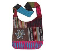 Simandra Patchwork Tasche Umhängetasche Handtasche Beuteltasche Tragetasche Schultertasche Shopper bestickt Farbe Schnürung