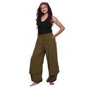 Simandra - Schlupfhose Good Karma von Simandra - Freizeithose mit Dehnbund für Damen khaki - Gr. - XL