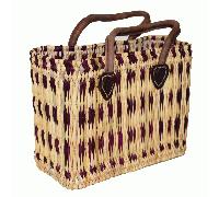 Simandra - Seegras Tasche klein kurzer Griff Einkaufskorb Flechtkorb Korbtasche Korb Lila