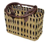 Simandra - Seegras Tasche klein langer Griff Einkaufskorb Flechtkorb Korbtasche Korb Blau