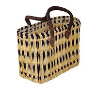 Simandra Seegras Tasche Korb Einkaufstasche Einkaufskorb Flechtkorb Korbtasche Palmgras kurzer Griff klein Color Blau