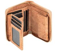 Simaru Damen-Geldbörse Geldbeutel Portemonnaie aus Kork mit Reißverschluss Beige