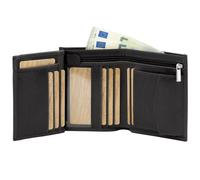 Simaru Echtleder Geldbeutel für Herren,Portemonnaie mit RFID-Schutz Schwarz