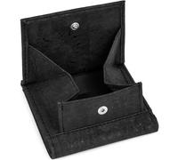 Simaru Geldbeutel aus Kork, vegan & kompakt, langlebige Geldbörse mit RFID-Schutz, Karten, Schein-& Münzfach für Damen & Herren Schwarz