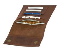 Simaru Handgefertigte Personalisierte Tabaktasche aus italienischem Leder - Weiches Leder, hergestellt in der EU - Ideale Drehertasche mit Band & Magnet - Einzigartiges Design