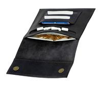 Simaru Handgefertigte Personalisierte Tabaktasche aus italienischem Leder - Weiches Leder, hergestellt in der EU - Ideale Drehertasche mit Band & Magnet - Einzigartiges Design