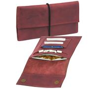 Simaru Handgefertigte Tabaktasche aus italienischem Leder - Weiches Leder, hergestellt in der EU - Ideale Drehertasche mit Band & Magnet - Einzigartiges Design