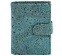 Simaru Kork Geldbörse Damen, Veganes Portemonnaie mit Platz für 10 Karten, Scheinen und Münzen, Kork Geldbeutel als perfekte vegane & nachhaltige Leder Alternative (türkis)