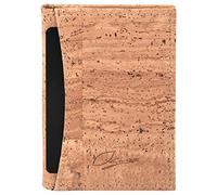 Simaru Kork Kartenetui mit RFID-Schutz, Mini Card Holder Wallet für 8 Karten, Herren Portemonnaie Slim mit Sichtfenster für Ausweis o.Ä.(Beige)