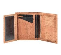 Simaru Mini Geldbörse aus Kork Geldbeutel mit RFID schutz Portemonnaie Vegan Beige