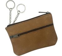 SIMARU Mini Geldbörse aus Leder - Slim Wallet für Herren & Damen - Kompakter Geldbeutel klein mit Reißverschluss für Karten & Münzen (Hellbraun)