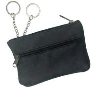 SIMARU Mini Geldbörse aus Leder - Slim Wallet für Herren & Damen - Kompakter Geldbeutel klein mit Reißverschluss für Karten & Münzen (Schwarz)