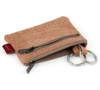 Simaru Schlüsseletui "UDINE" aus Kork mit 2 Schlüsselringen und Geldfach Beige