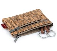 Simaru Schlüsseletui "UDINE" aus Kork mit 2 Schlüsselringen und Geldfach natural