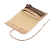 Simaru Tabaktasche aus robustem Kork / Korkstoff inkl. Fächern mit Band beige